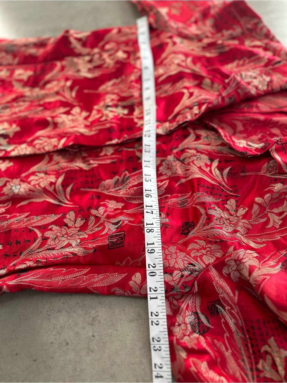 Chicos Design Silk Brocade Jacket Size 2 Red Metallic Floral Button Front - Picture 7 of 12